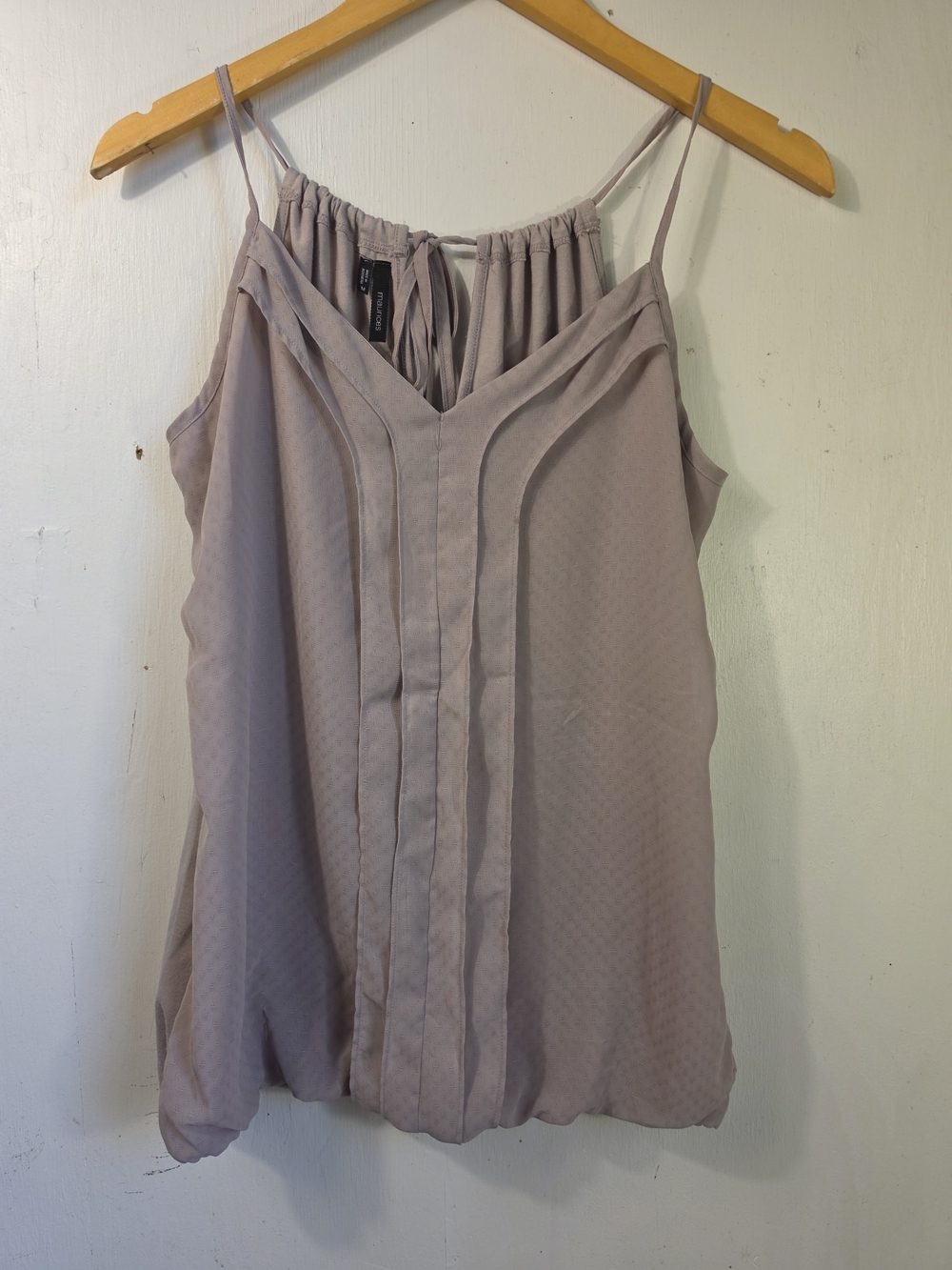 Maurices Dusty Mauve Pleated Tie-Back Cami